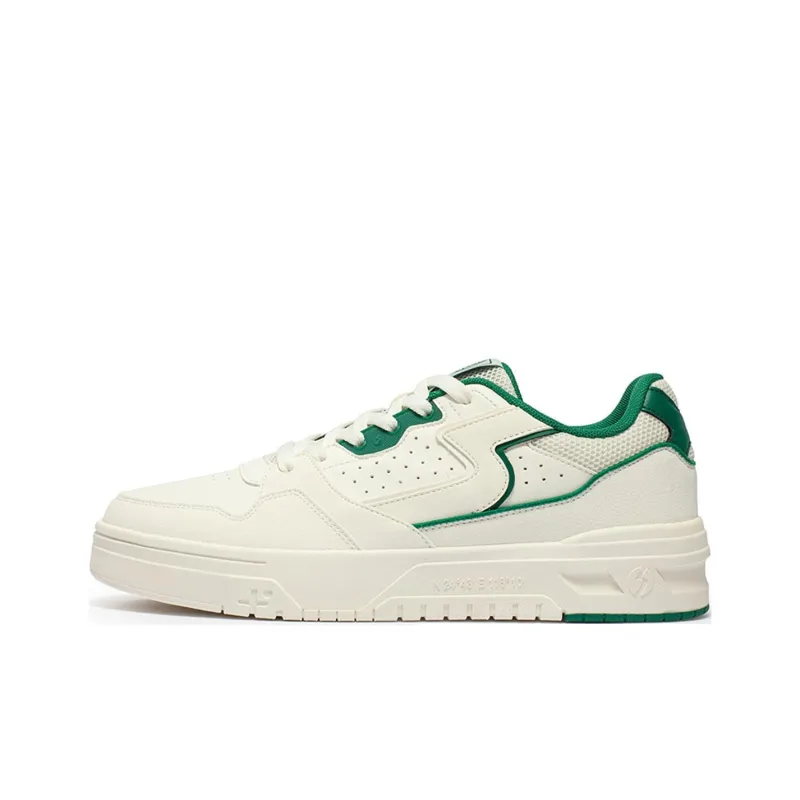 361° Wear Resistant Slip Resistant Low Top Skateboard Shoes Men's White Green-0
