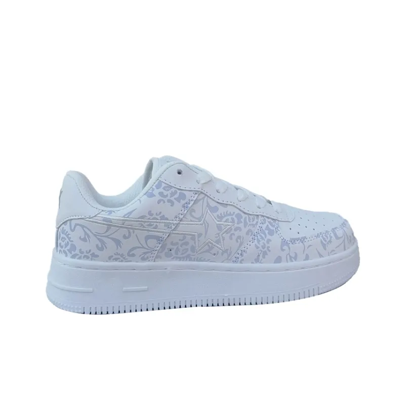 LIANGHUO Slip Resistant Cushioning Wear Resistant Low Top Skateboard Shoes Unisex Blue And White Porcelain-2