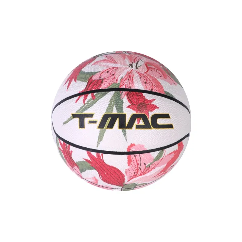 T-Mac Maddie Floral Collection PU Basketball Red White Size 7 Training Unisex-1