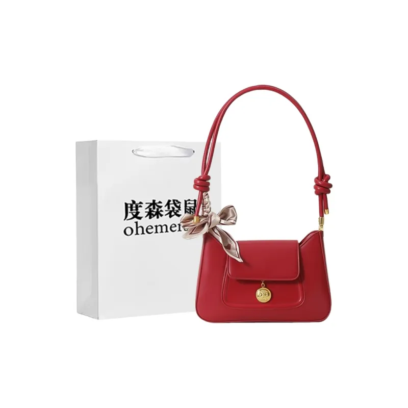 Dusen Kangaroo PU Crossbody Bag, Shoulder Bag Women's Black/Red-6