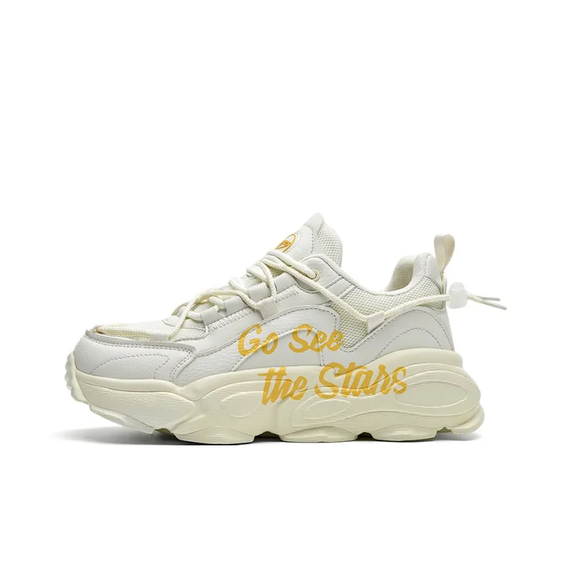 DEVIL AND ANGEL Anti-Slip And Wear-Resistant Breathable Low-Top Chunky Sneakers Unisex Beige-5