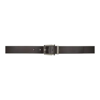 FERRAGAMO Micro-Logo Brogues Calfskin Leather Belts Men's Brown Width: 2.5CM