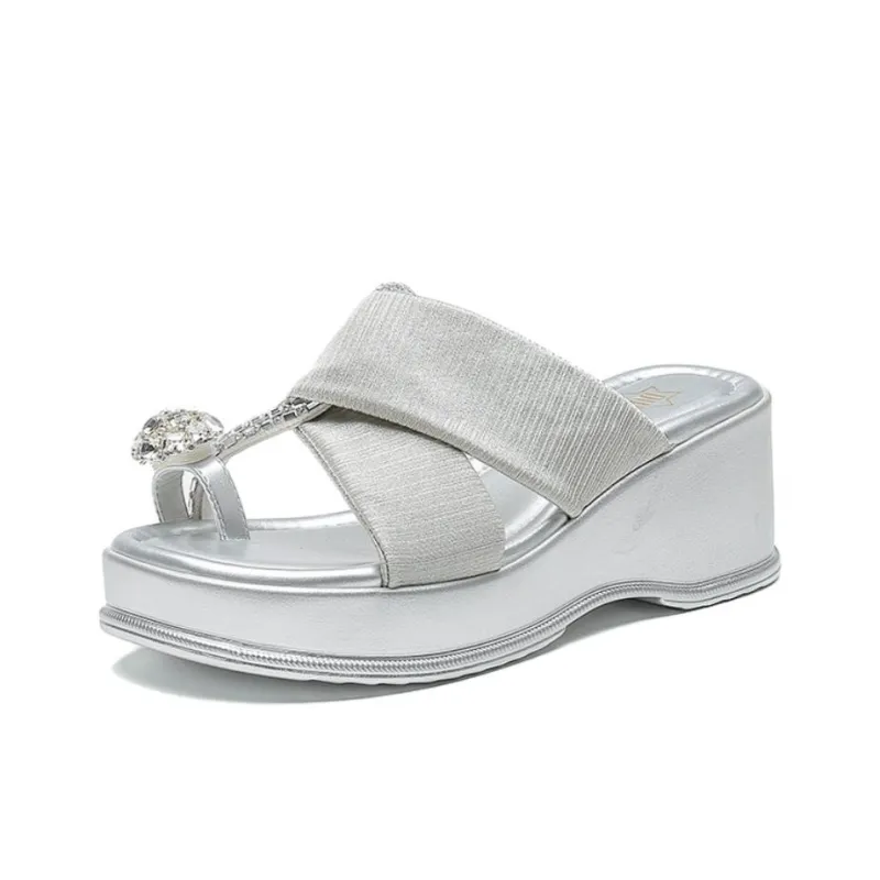 DUSTO Beach Sandals Women's Apricot/Gold/Black/Silver-6