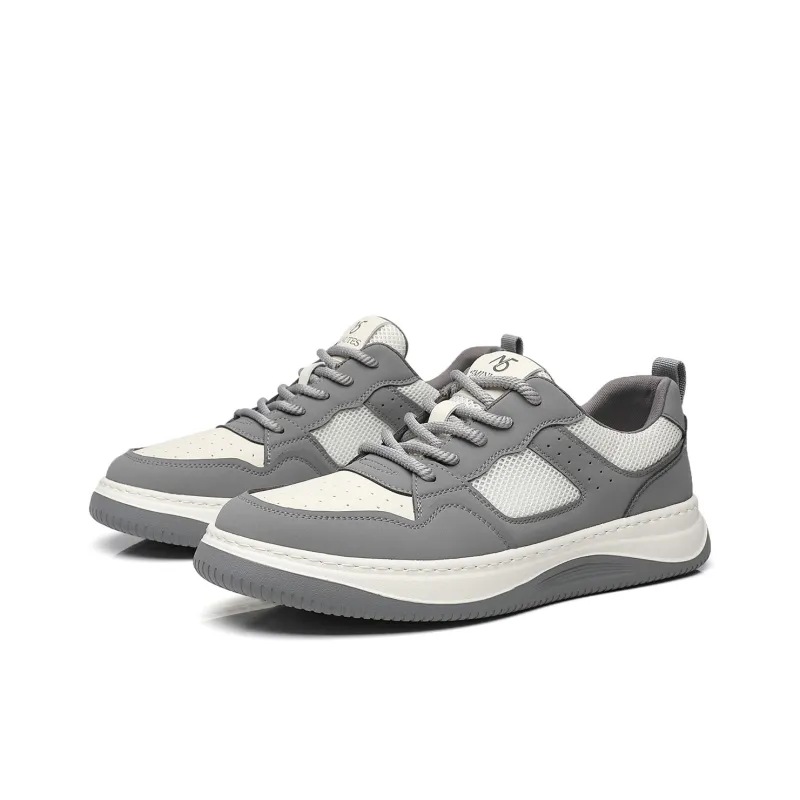 15 MINS Wear resistant And Lightweight Low Top Skateboard Shoes Men's White Gray-2