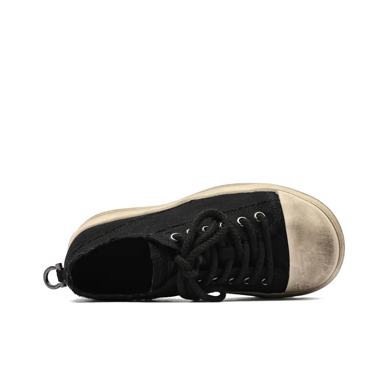 Angelmi Wear-Resistant Low-Top Skateboard Shoes Men's Black-4