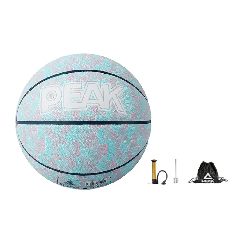 PEAK Colorful PU Basketball Light Blue Size 7 Training Unisex-1