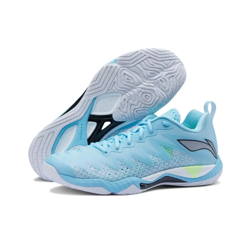 LiNing Anti-Slip Wear-Resistant Breathable Rebound Low-Top Badminton Shoes Unisex Blue-4