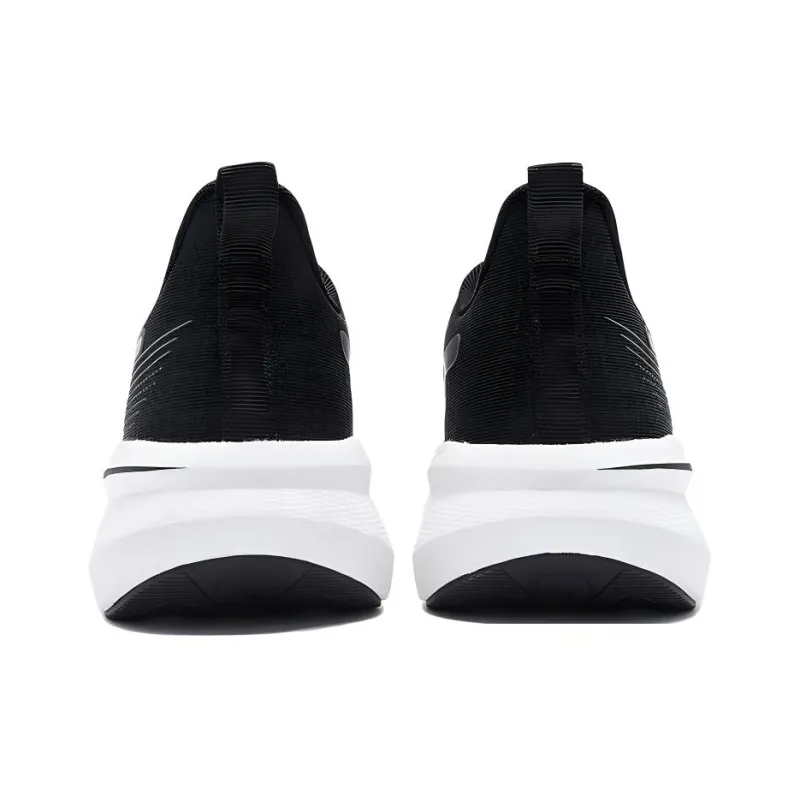 QIAODAN Wear Resistant Slip Resistant Low Top Casual Running Shoes Men's Black White-3