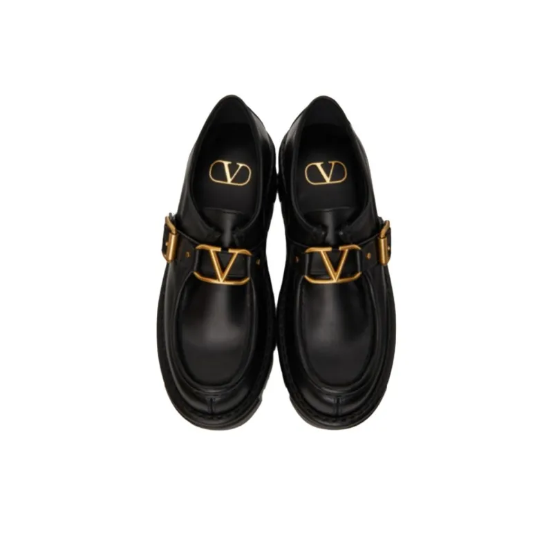 Valentino Roman Stud Platform Shoes Women's Black-4