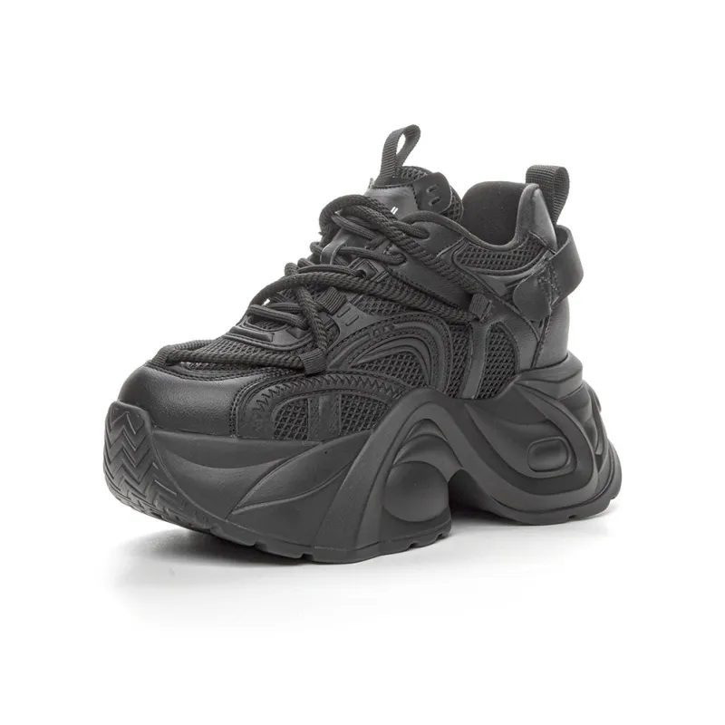 Shangjinni Cushioning Anti-Slip Wear-Resistant Breathable Lightweight Height Increasing Low-Top Chunky Sneakers Women's-12