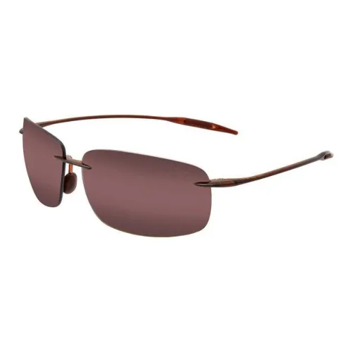 Maui Jim Acetate Rectangular Sunglasses Unisex Burgundy