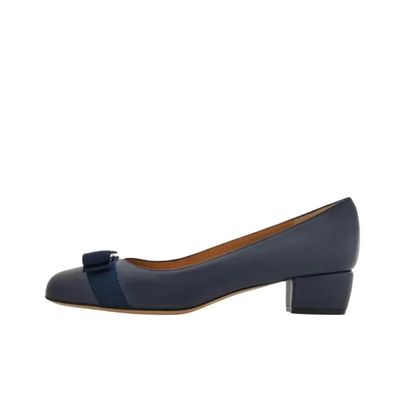 FERRAGAMO Vara Casual Single Shoes 3cm Women's Blue-0