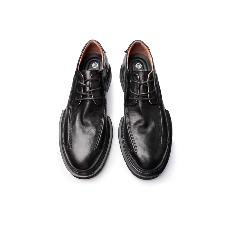 LEYGMENLG Dress Shoes Men Low Top Black-3
