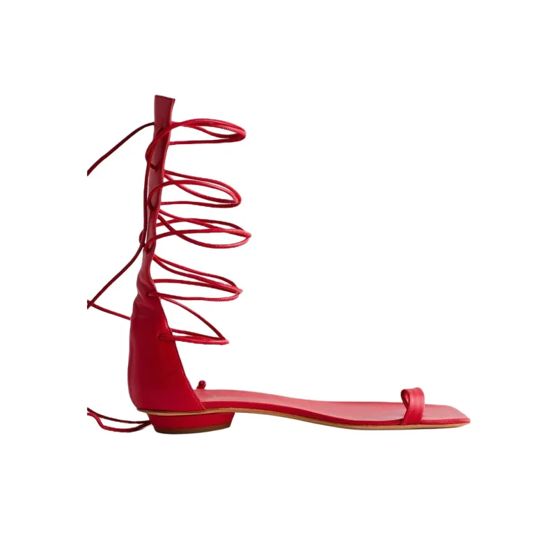 TIBI Cassius Strap Sandals Women's Red-1