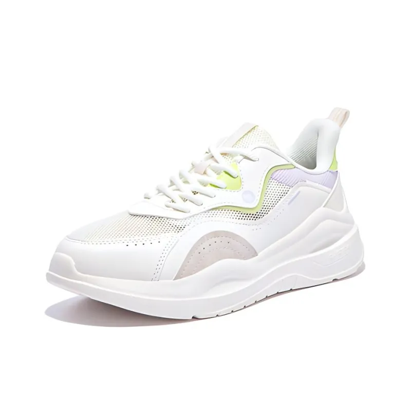 361° Wear resistant Non slip And Breathable Low Top Sprint Running Shoes Women's White Purple Green-1