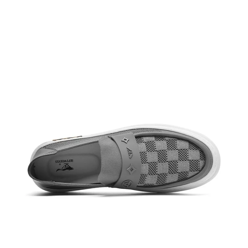 SEPTWOLVES Breathable Lightweight Height Increasing Low-Top Canvas Shoes Men's-11