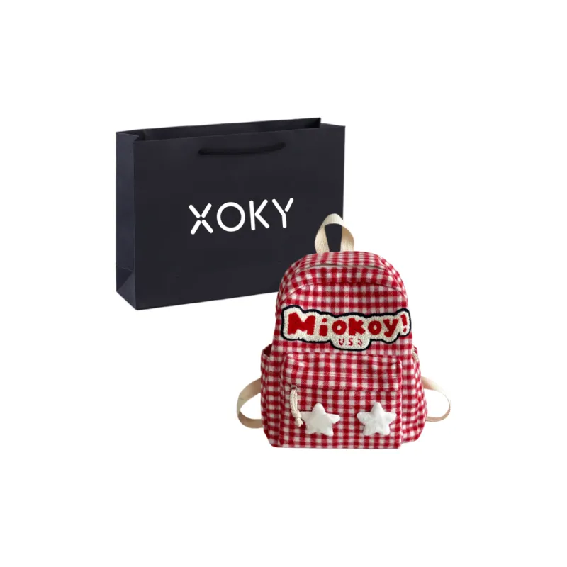 XOKY Oxford Backpack Medium Size Women's Red-0