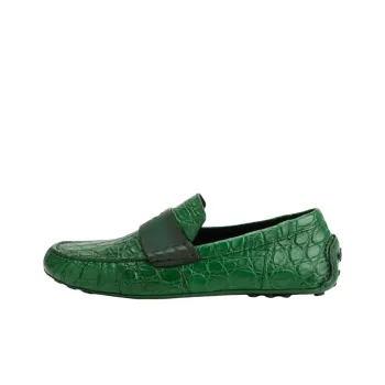 Ferragamo Embossed Crocodile Effect Leather Loafers