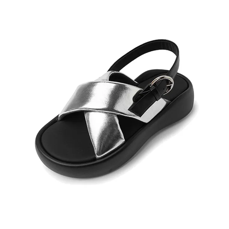 STARRO Beach Sandals Women's Black/White/Silver-16
