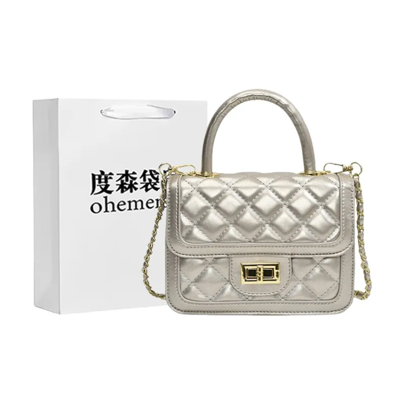 Dusen Kangaroo PU Crossbody Bag, Handbag Women's White/Silver/Black/Multicolor-7