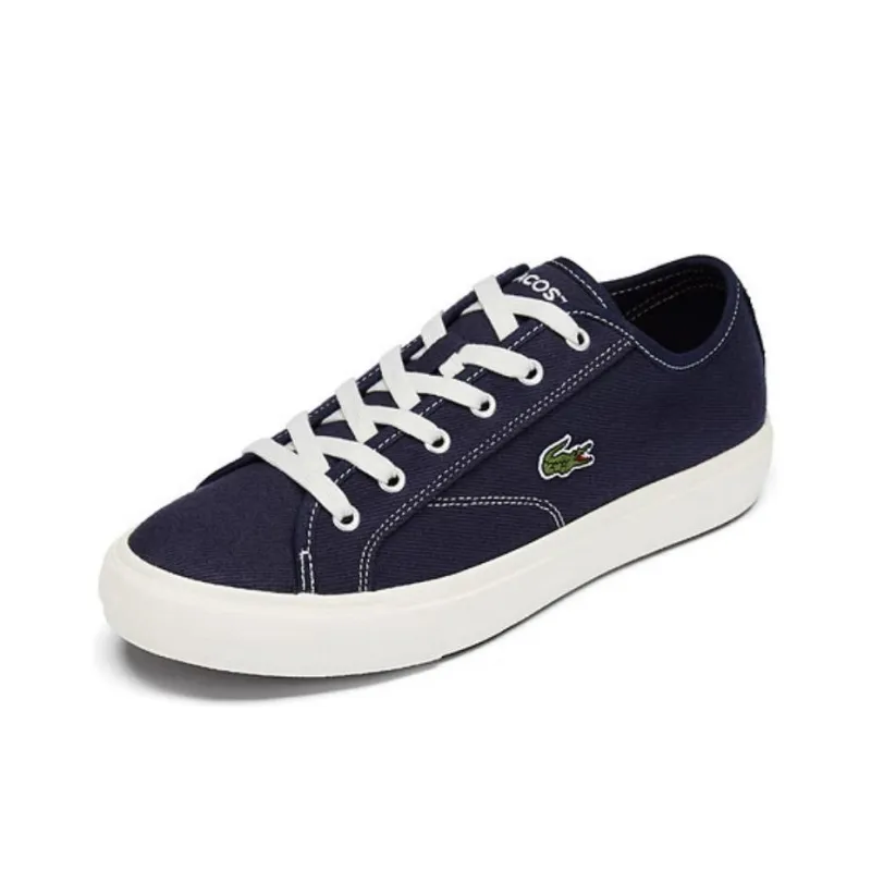 LACOSTE Low Top Canvas Shoes Men's Navy Blue-1