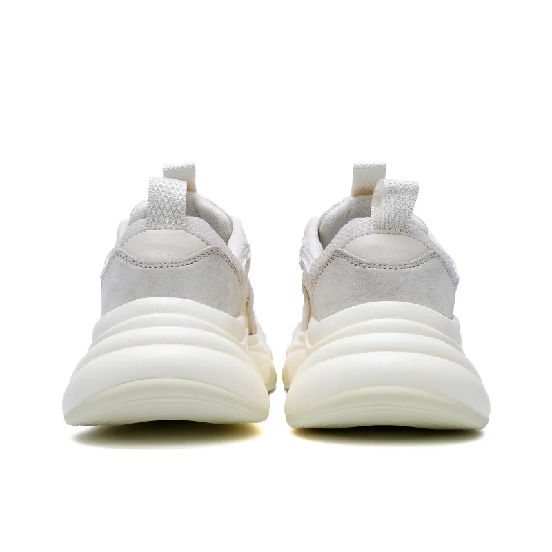 JEEP SPIRIT Abrasion Resistant, Breathable, Lightweight, Height Increasing Low Top Chunky Sneakers Men's White-5