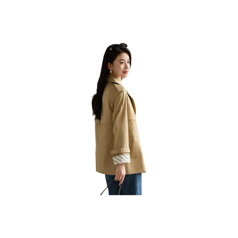 Yi Mengyuan Cropped Trench Coat Women's-8