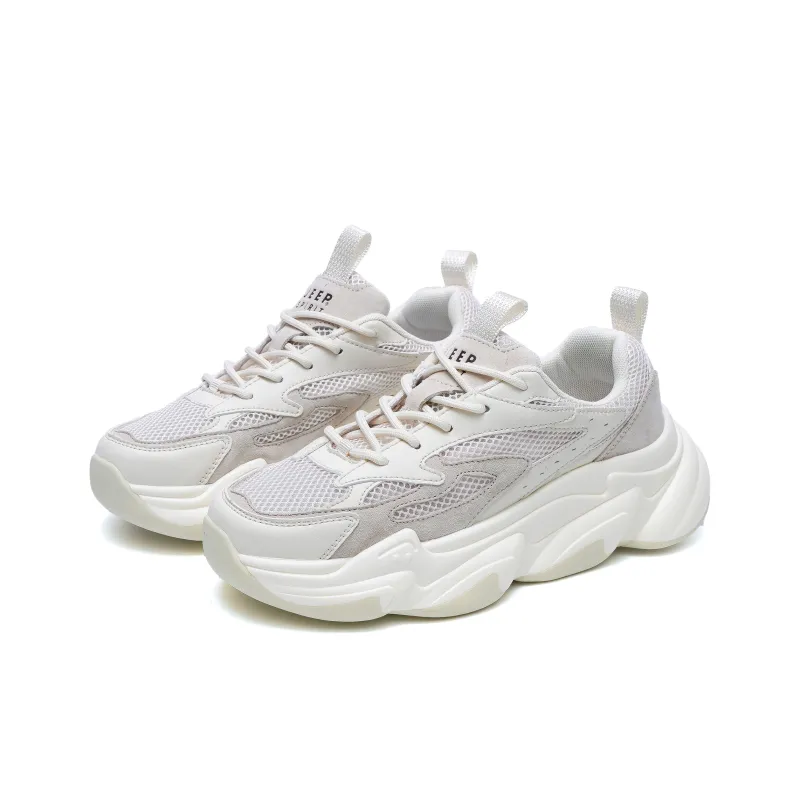 JEEP SPIRIT Abrasion Resistant, Breathable, Lightweight, Height Increasing Low Top Chunky Sneakers Men's White-3