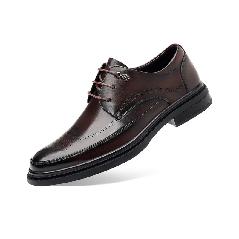 Help Dress Shoes Men Low Top Black, Brown-2