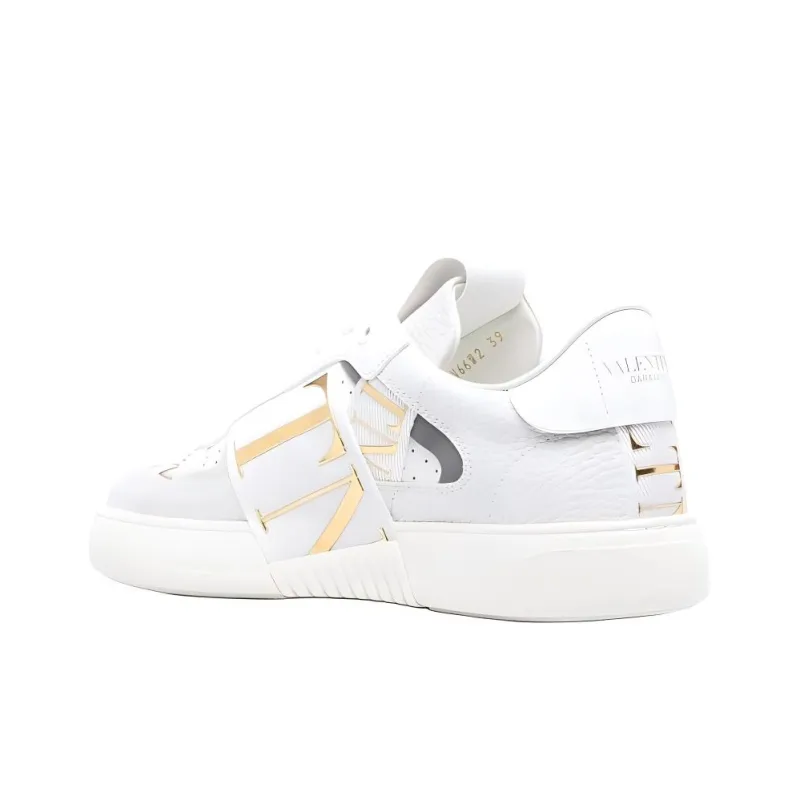 Valentino VL7N GARAVANI Low Top Stylish Skateboarding Shoes Men's White Gold-1