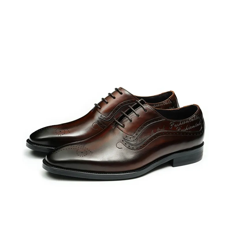 ASTON M.JAZZ Dress Shoes Men Low Top Black/Coffee-1
