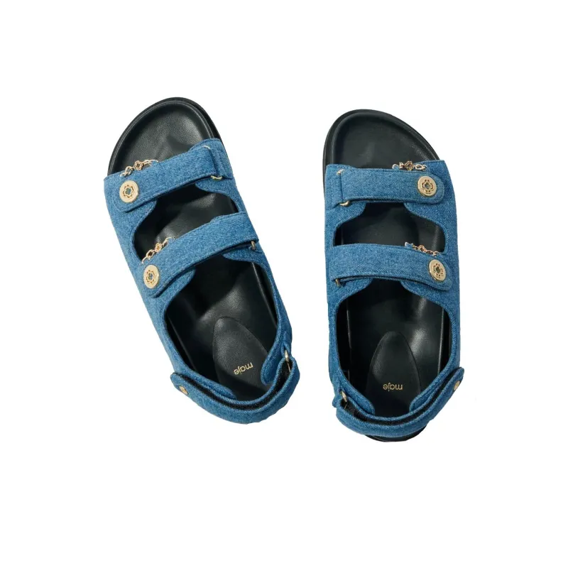 Maje One Strap Sandals Women's Blue-3
