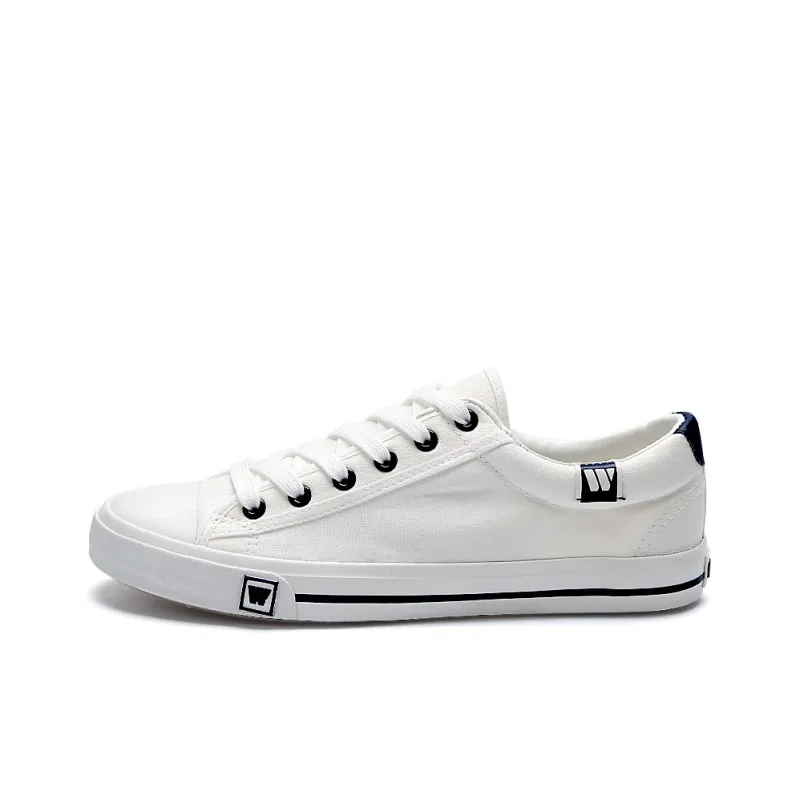 Warrior Wear Resistant Slip Resistant Low Top Canvas Shoes Unisex White-0
