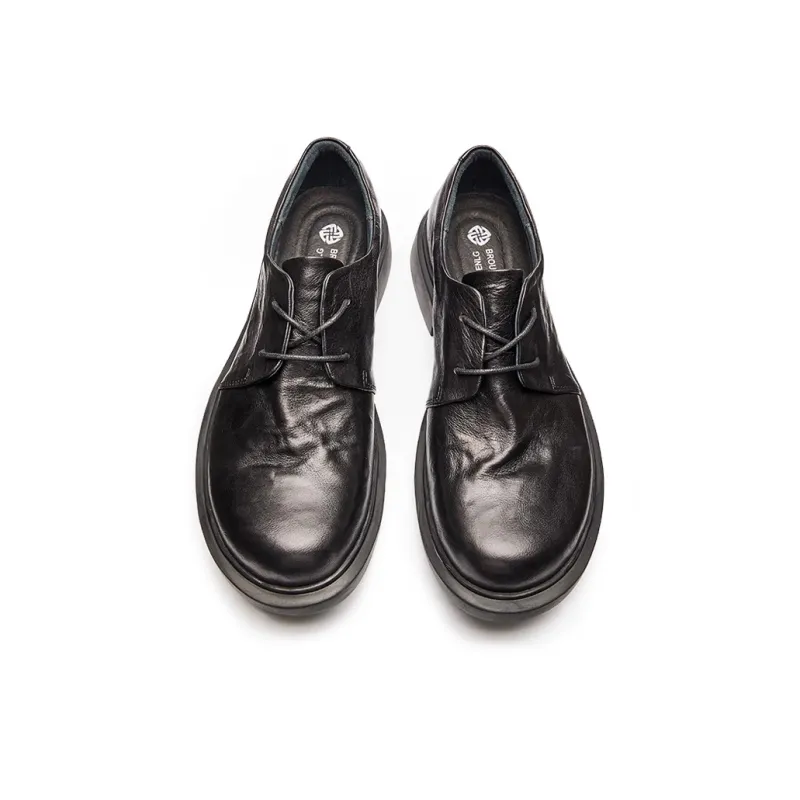 LEYGMENLG Dress Shoes Men Low Top Black/Coffee/Khaki-5