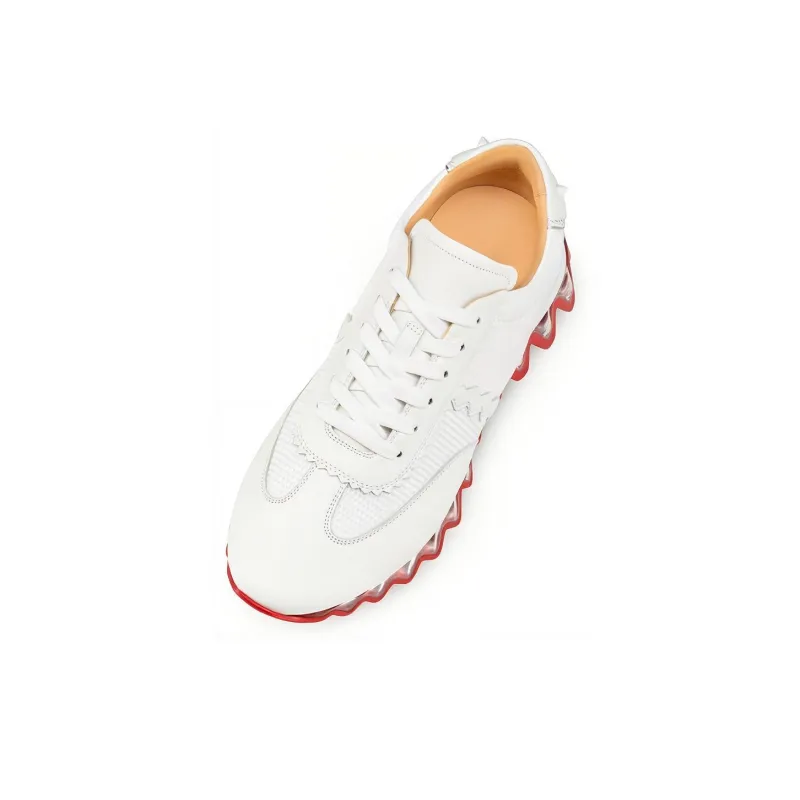 CL LUBOTING Calfskin Low Top Casual Shoes Men's White-2