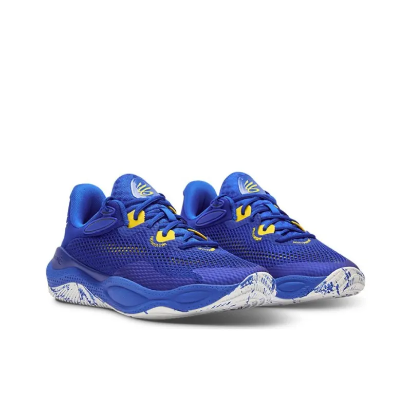 Under Armour Curry Splash 24 Non slip Wear resistant Shock Absorption Low Top Basketball Shoes Men's Blue-3