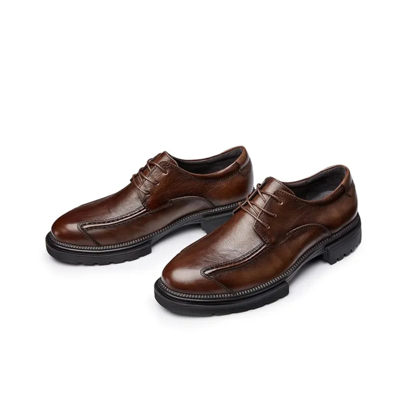 LEYGMENLG Dress Shoes Men Low Top Black-6