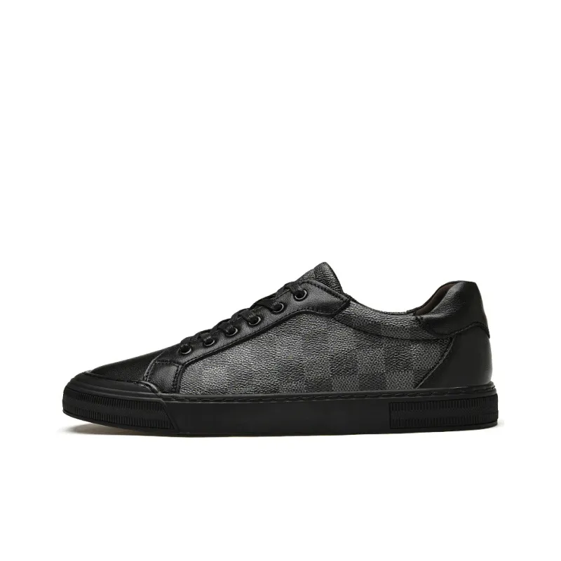 LAORENTOU Men's Casual Shoes Men Low Top Black Gray/Black Brown-2