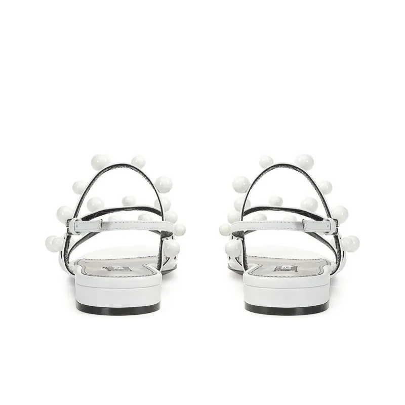 SERGIO ROSSI Sr Chupetas Roman Sandals Women's White-4