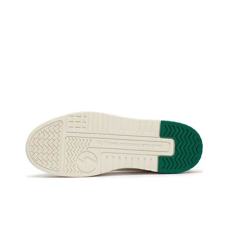 361° Wear Resistant Slip Resistant Low Top Skateboard Shoes Men's White Green-4