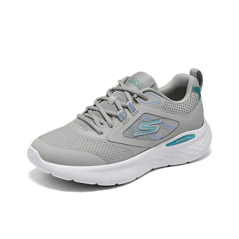 Skechers Cushioning Breathable Low Top Casual Running Shoes Women's Gray Green-0