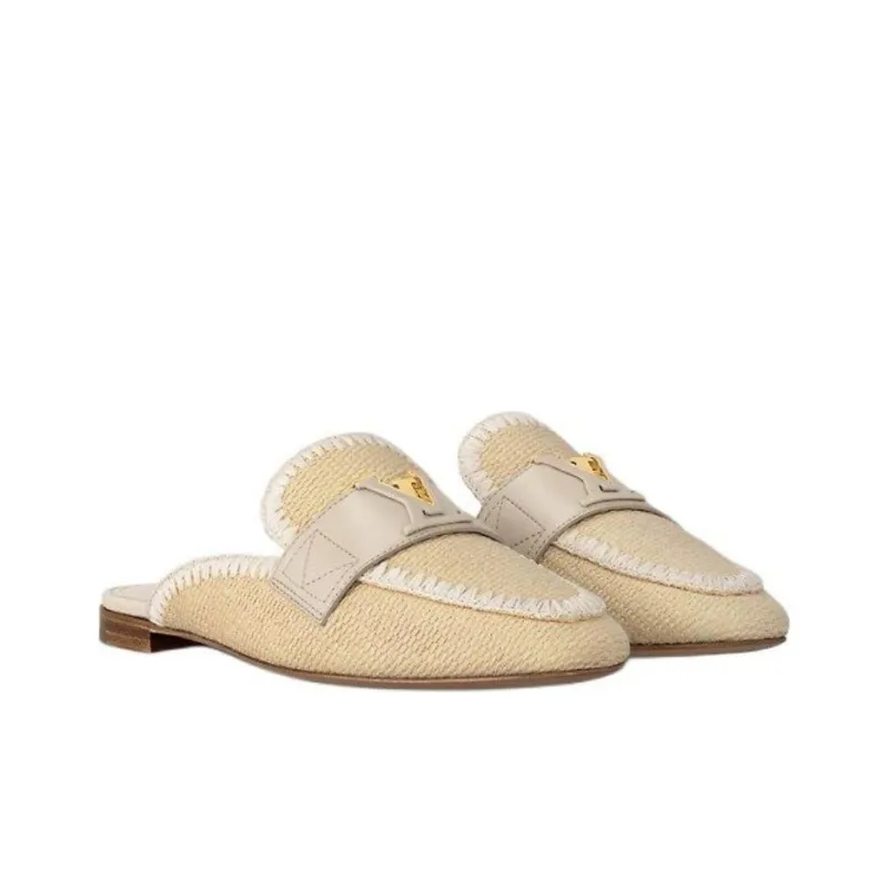 LOUIS VUITTON Capri Slip Resistant Closed Toe Slippers Women's Beige-2