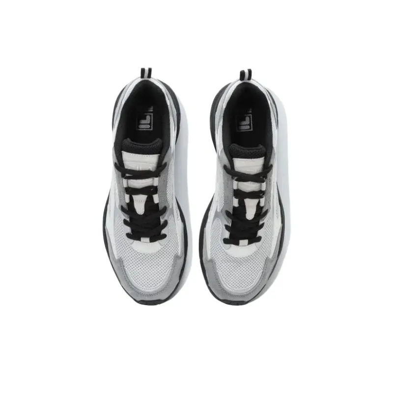 FILA Slip Resistant, Abrasion Resistant, Breathable Low Top Running Shoes Unisex Gray White Korean Style-3