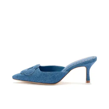 Larroude Closed Toe Slippers 6cm Women's Blue