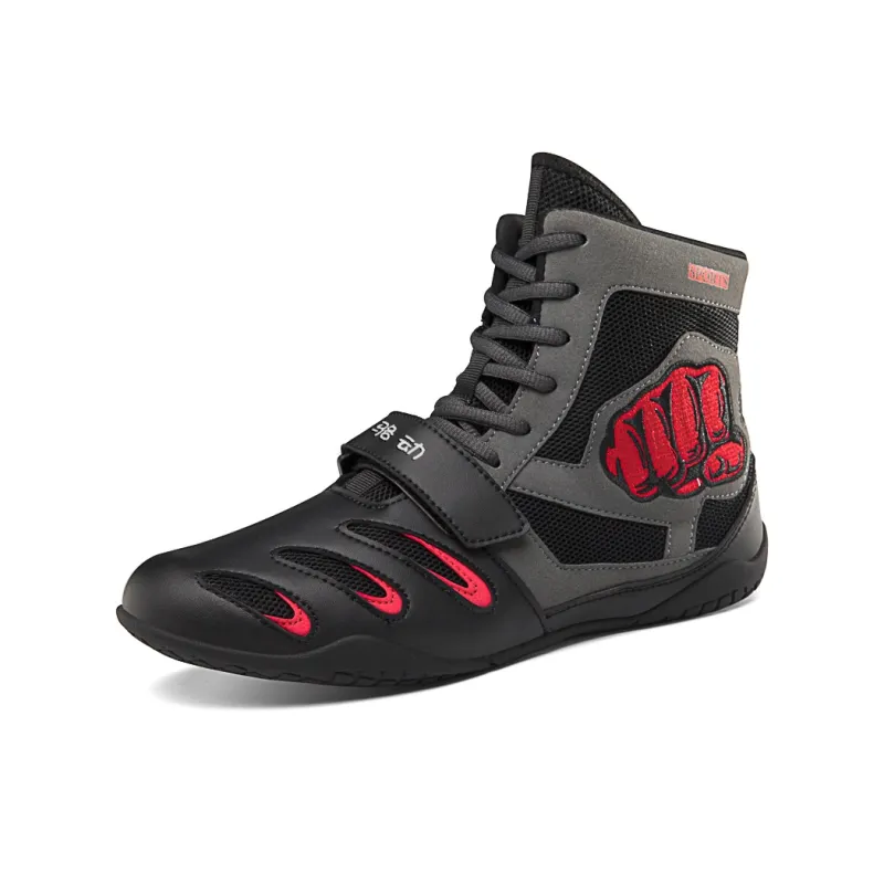 Locke Training Shoes Unisex High Top Red, Black-4