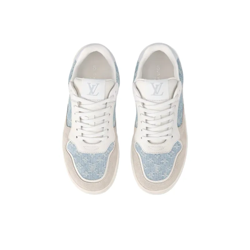LOUIS VUITTON Stadium Low Top Skateboard Shoes Women's Light Blue-4