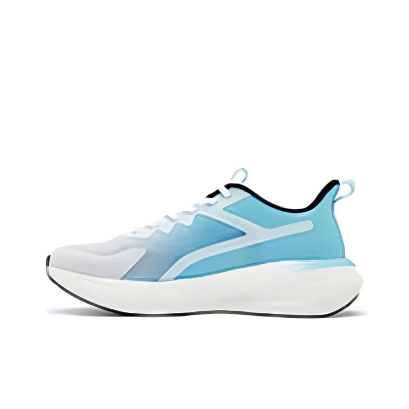 QIAODAN Anti Slip Wear Resistant Low Top Casual Running Shoes Men's White Blue-0