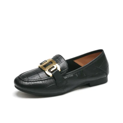 SOBB Small Leather Shoes Loafers 1cm Women's