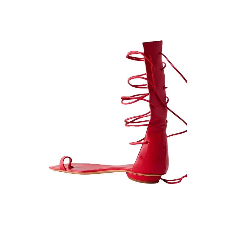 TIBI Cassius Strap Sandals Women's Red-2