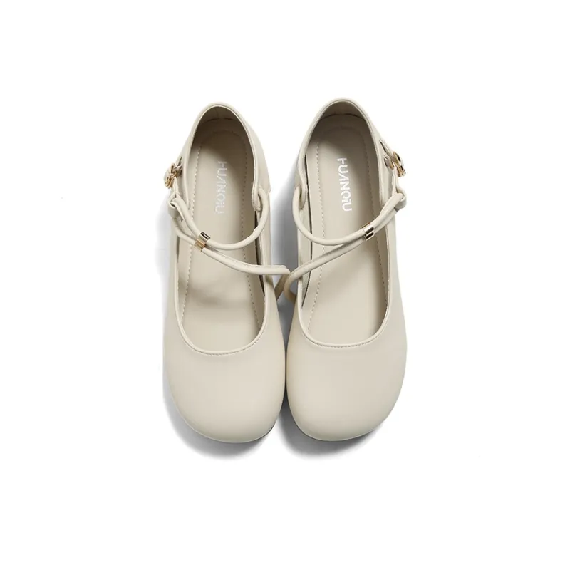 HUANQIU Flat Mary Jane Shoes Women's-4